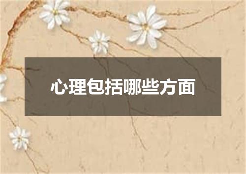 心理包括哪些方面