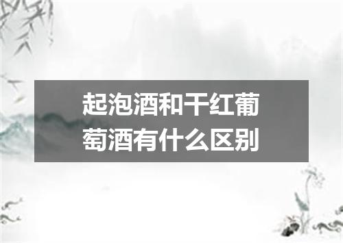 起泡酒和干红葡萄酒有什么区别