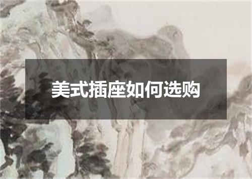 美式插座如何选购