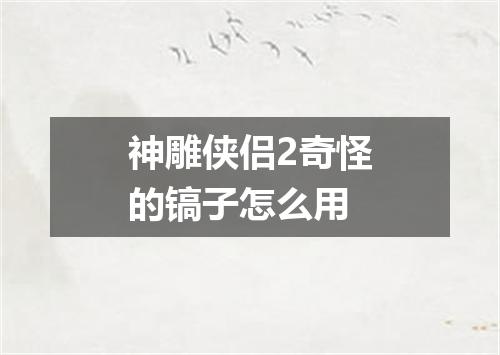 神雕侠侣2奇怪的镐子怎么用