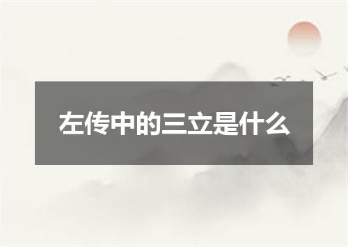 左传中的三立是什么