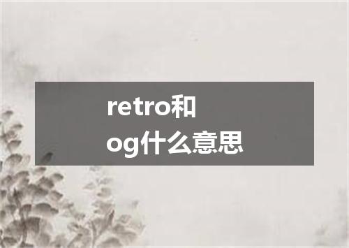 retro和og什么意思