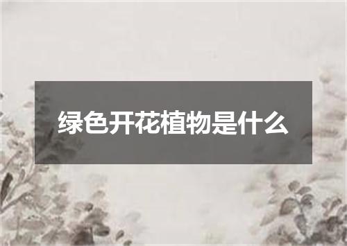 绿色开花植物是什么