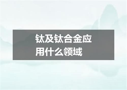 钛及钛合金应用什么领域