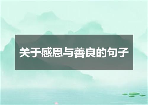 关于感恩与善良的句子