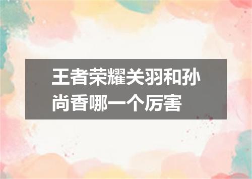 王者荣耀关羽和孙尚香哪一个厉害