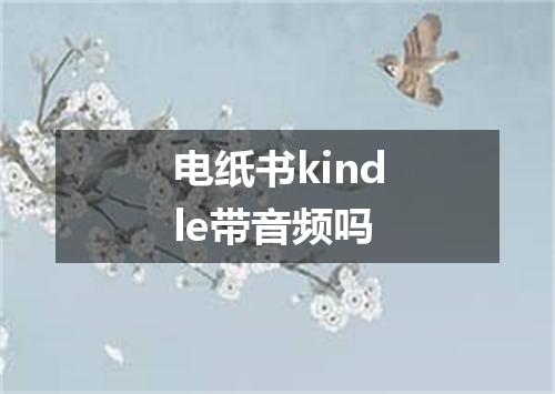 电纸书kindle带音频吗
