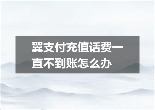 翼支付充值话费一直不到账怎么办