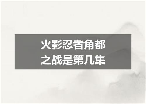 火影忍者角都之战是第几集