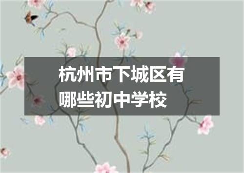杭州市下城区有哪些初中学校