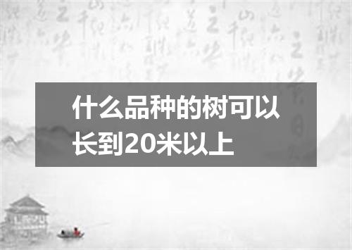什么品种的树可以长到20米以上