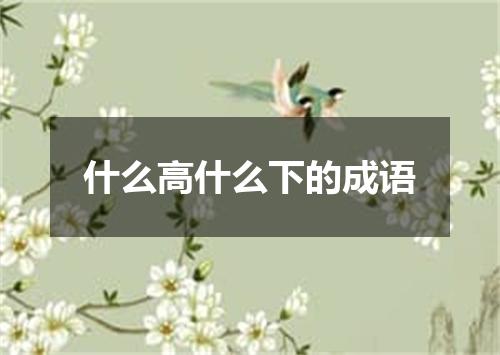 什么高什么下的成语