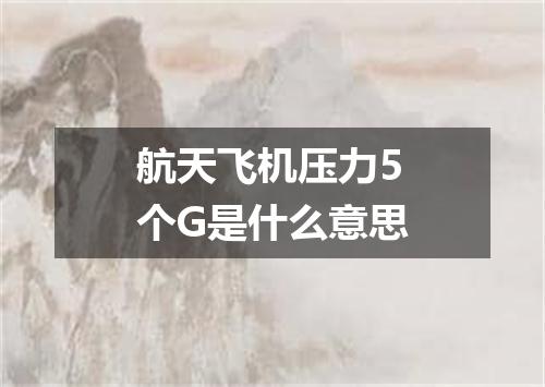 航天飞机压力5个G是什么意思