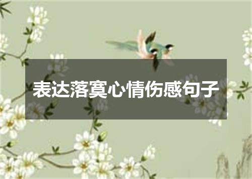 表达落寞心情伤感句子