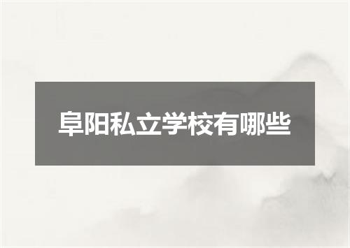 阜阳私立学校有哪些