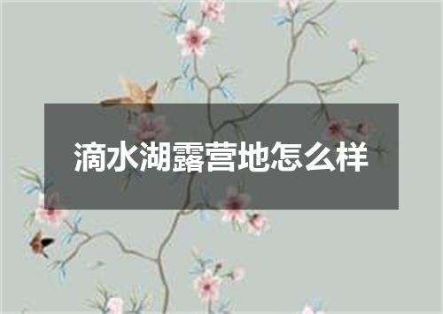 滴水湖露营地怎么样