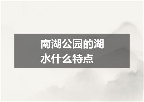 南湖公园的湖水什么特点