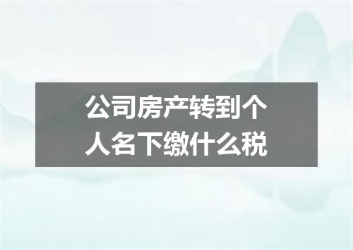 公司房产转到个人名下缴什么税