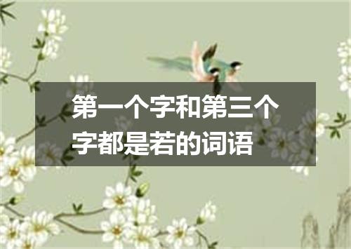 第一个字和第三个字都是若的词语