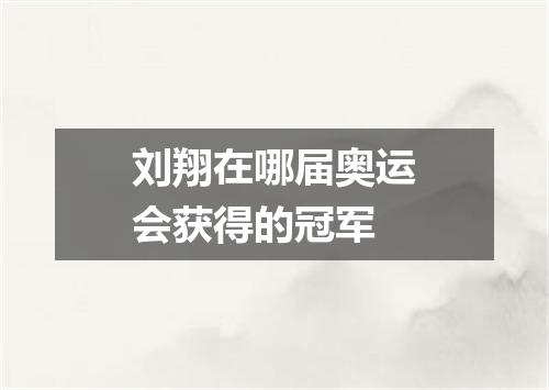 刘翔在哪届奥运会获得的冠军