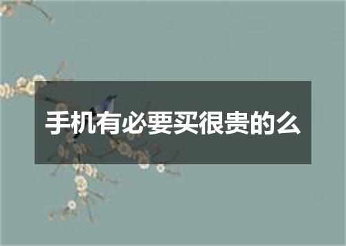 手机有必要买很贵的么