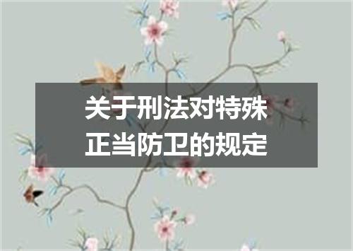关于刑法对特殊正当防卫的规定