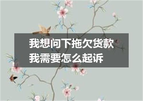 我想问下拖欠货款我需要怎么起诉