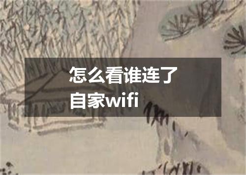 怎么看谁连了自家wifi