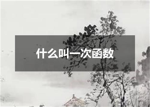 什么叫一次函数