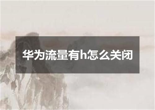 华为流量有h怎么关闭