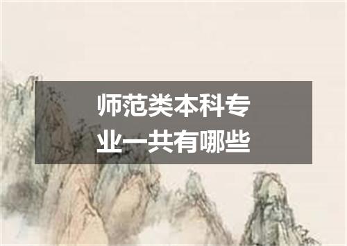 师范类本科专业一共有哪些