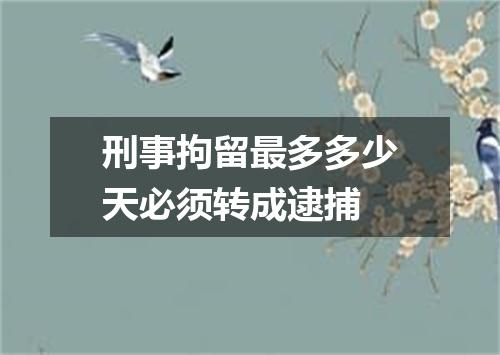 刑事拘留最多多少天必须转成逮捕