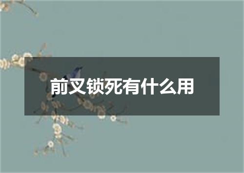 前叉锁死有什么用