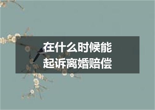 在什么时候能起诉离婚赔偿