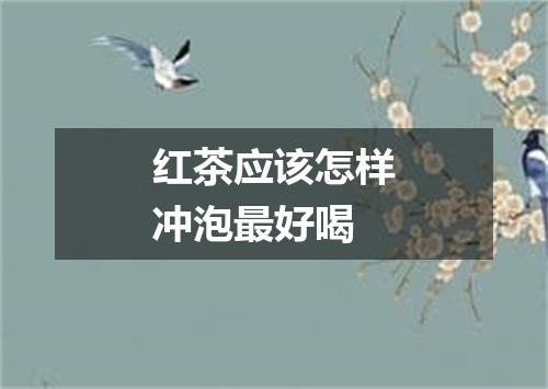 红茶应该怎样冲泡最好喝