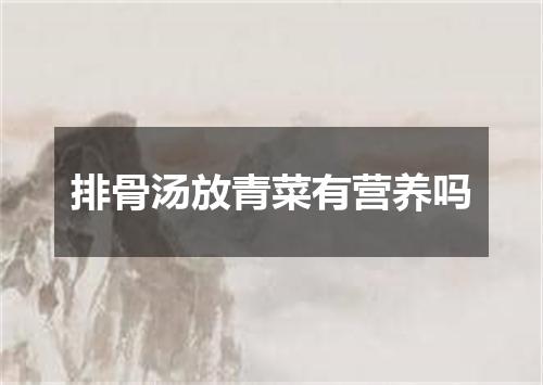 排骨汤放青菜有营养吗