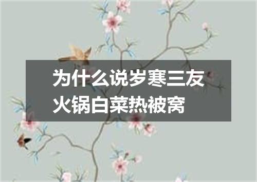 为什么说岁寒三友火锅白菜热被窝