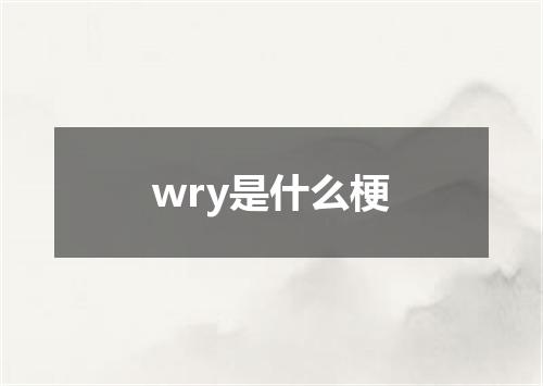 wry是什么梗