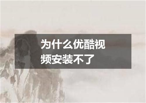 为什么优酷视频安装不了