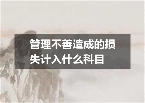 管理不善造成的损失计入什么科目