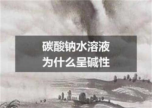 碳酸钠水溶液为什么呈碱性