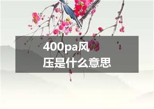400pa风压是什么意思
