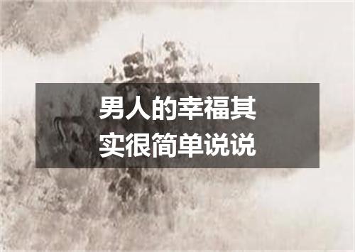 男人的幸福其实很简单说说