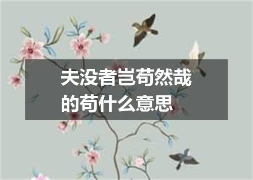 夫没者岂苟然哉的苟什么意思