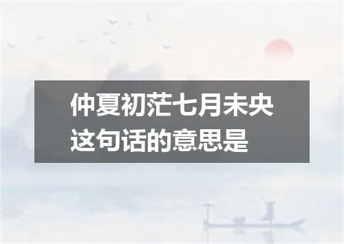 仲夏初茫七月未央这句话的意思是