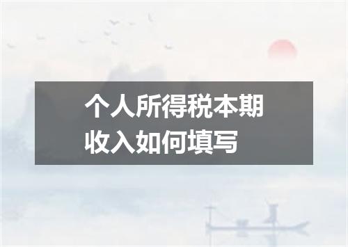 个人所得税本期收入如何填写
