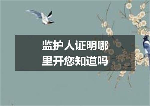 监护人证明哪里开您知道吗