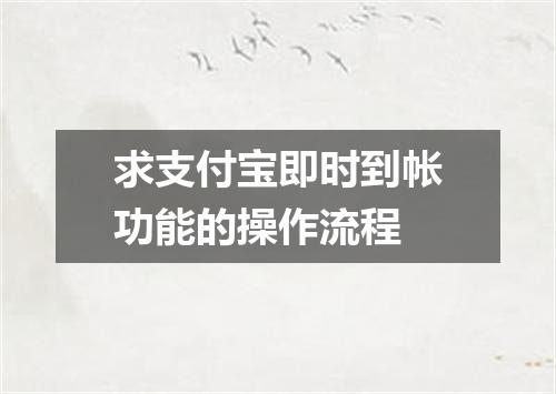 求支付宝即时到帐功能的操作流程