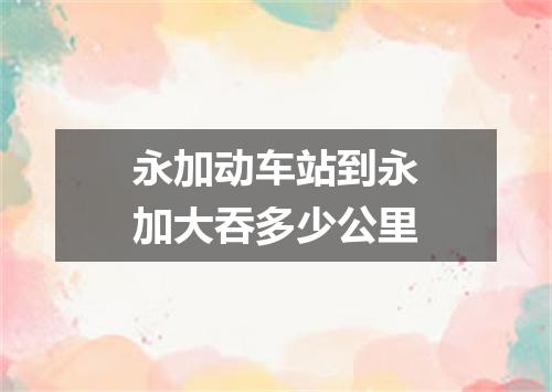 永加动车站到永加大吞多少公里