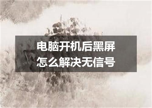 电脑开机后黑屏怎么解决无信号